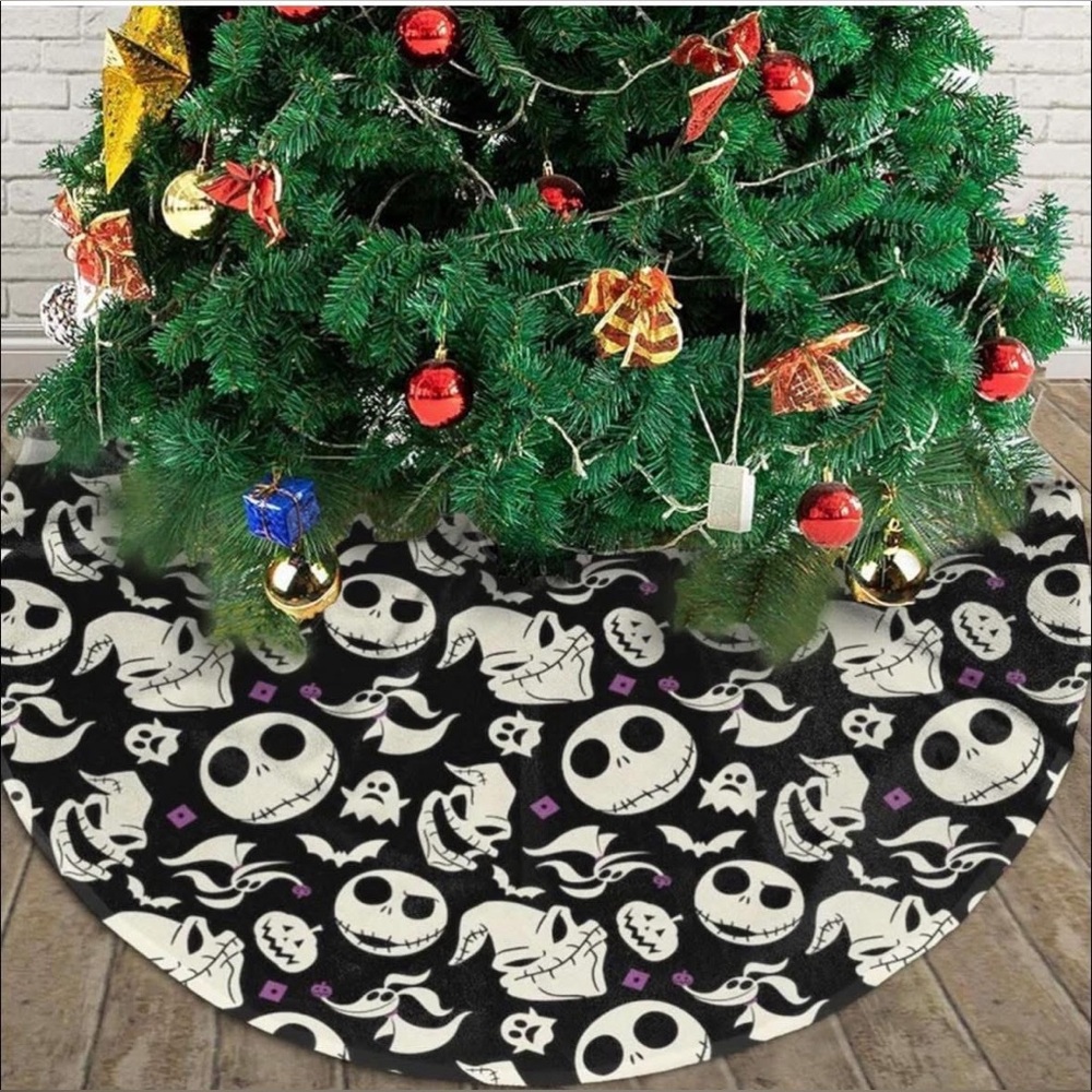 The Nightmare Before Christmas Pattern Tree Skirt Holiday Tree Skirt 36 Inch